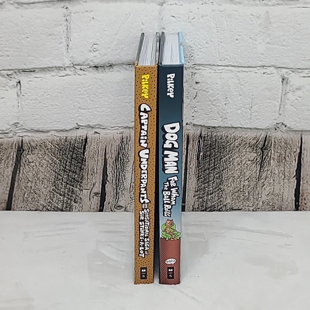 Kids/Children's Illustrated Captain Underpants and Dog Man Two Books Dav Pilkey